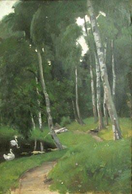 Paul Raud In a park oil painting picture